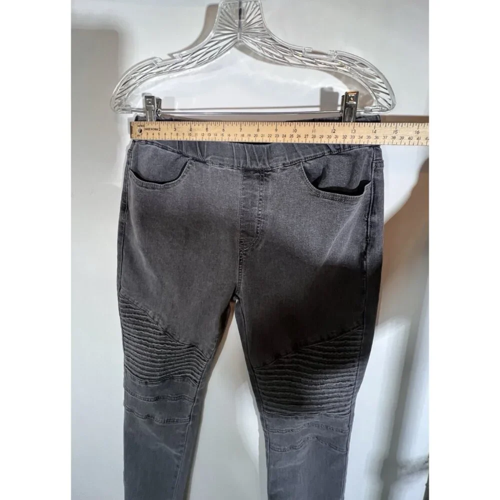 Flamingo Zip Ankle Gray Denim Jeans Womens‎ size Large pullon with elastic waist